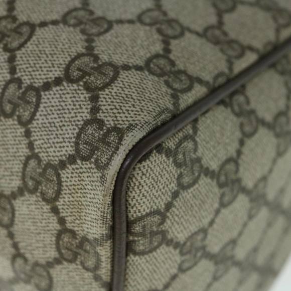 GUCCI GG Canvas Web Sherry Line Boston Bag PVC Beige Green Red Auth yk9774 - Picture 8 of 16